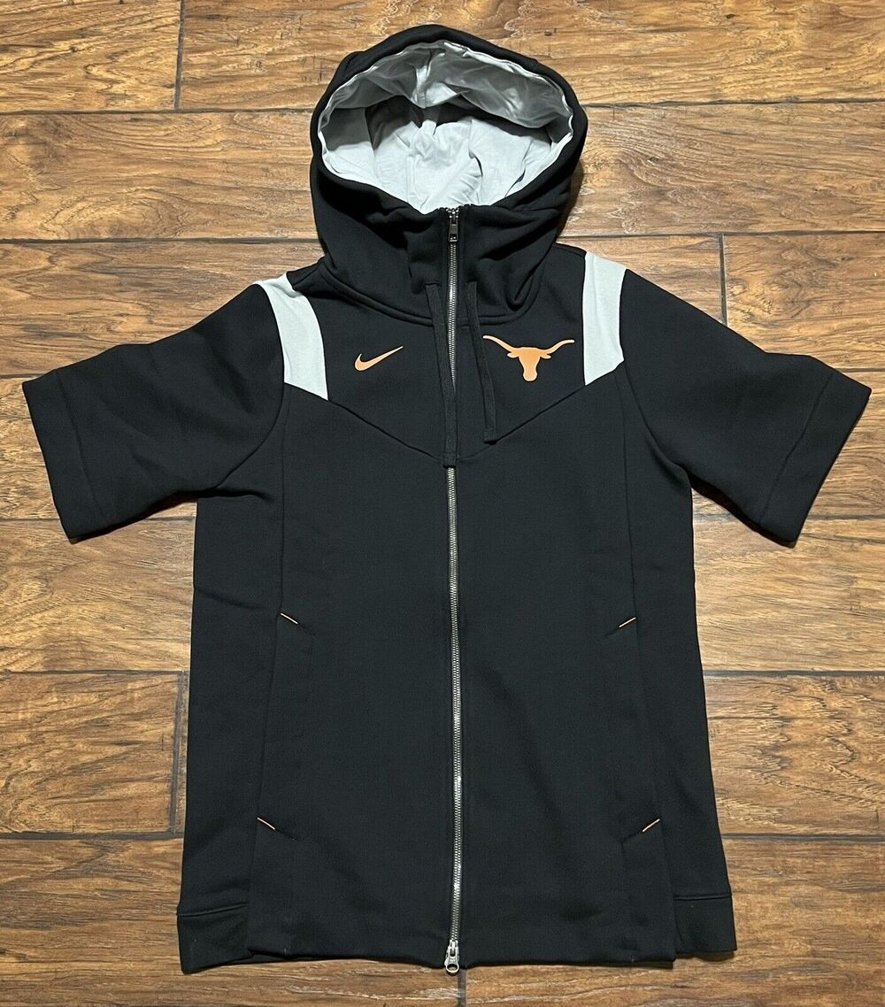 Nike UT Texas Longhorns Sideline Showout Mens Sz M Short Sleeve Full-Zip Hoodie